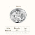 Stainless steel slow feeder dog bowl – 8.7 in, 304 steel, bone pattern