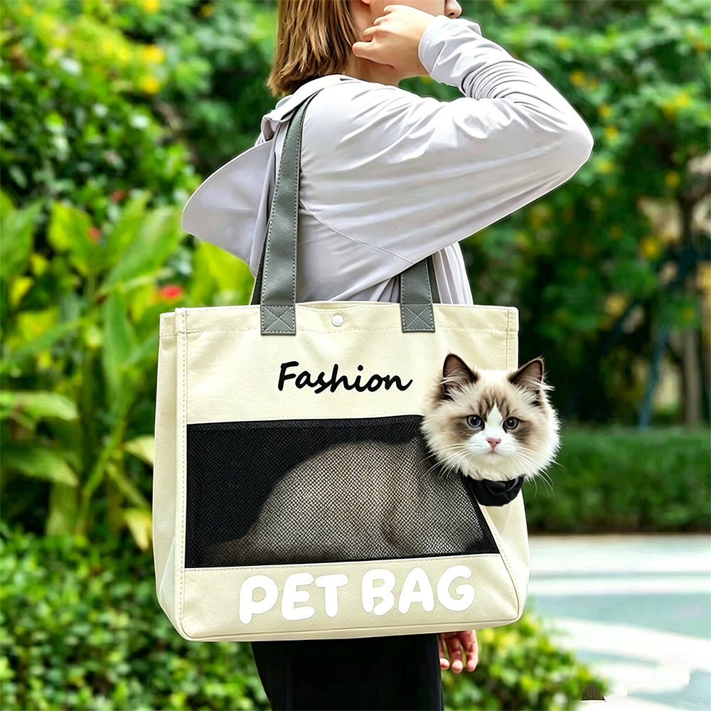Breathable mesh pet carrier shoulder bag