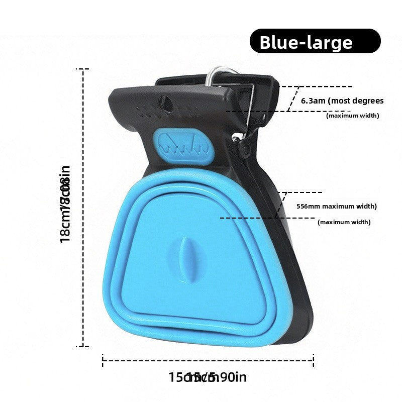 Portable dog poop scooper with bag dispenser – Blue – Large