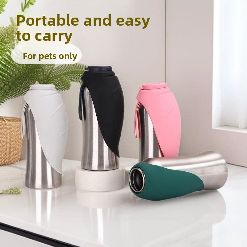 Stainless steel pet travel water bottle, 24 oz, view 2