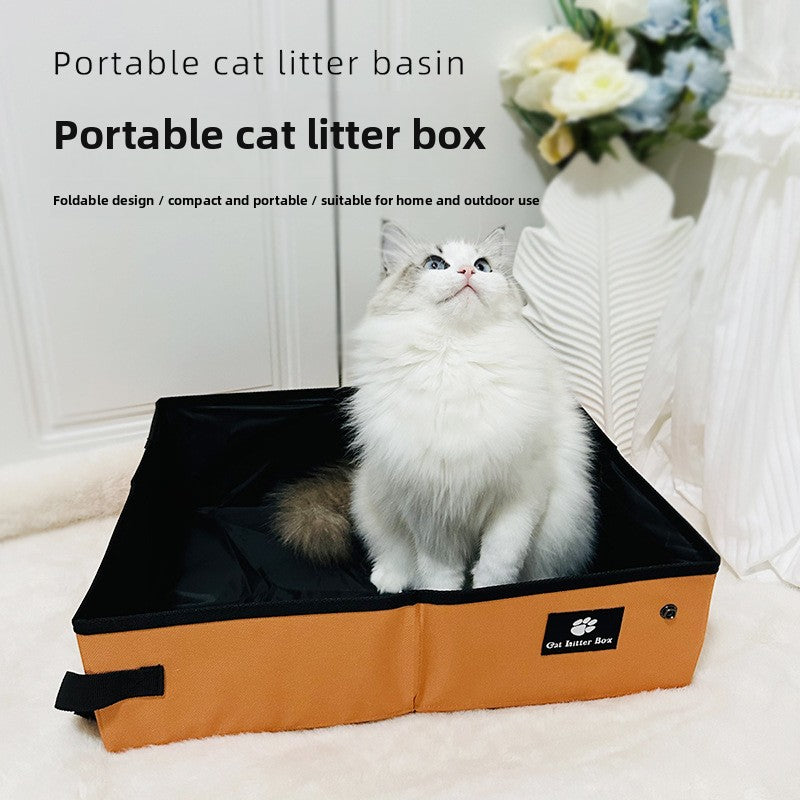 Portable folding cat litter box, view 2