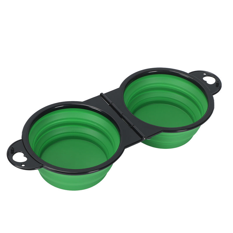 Collapsible travel pet bowl – Silicone, Green