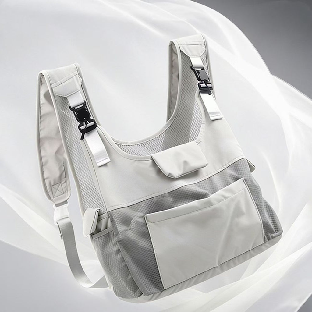 Light gray pet backpack carrier for cats and small dogs, view 3
