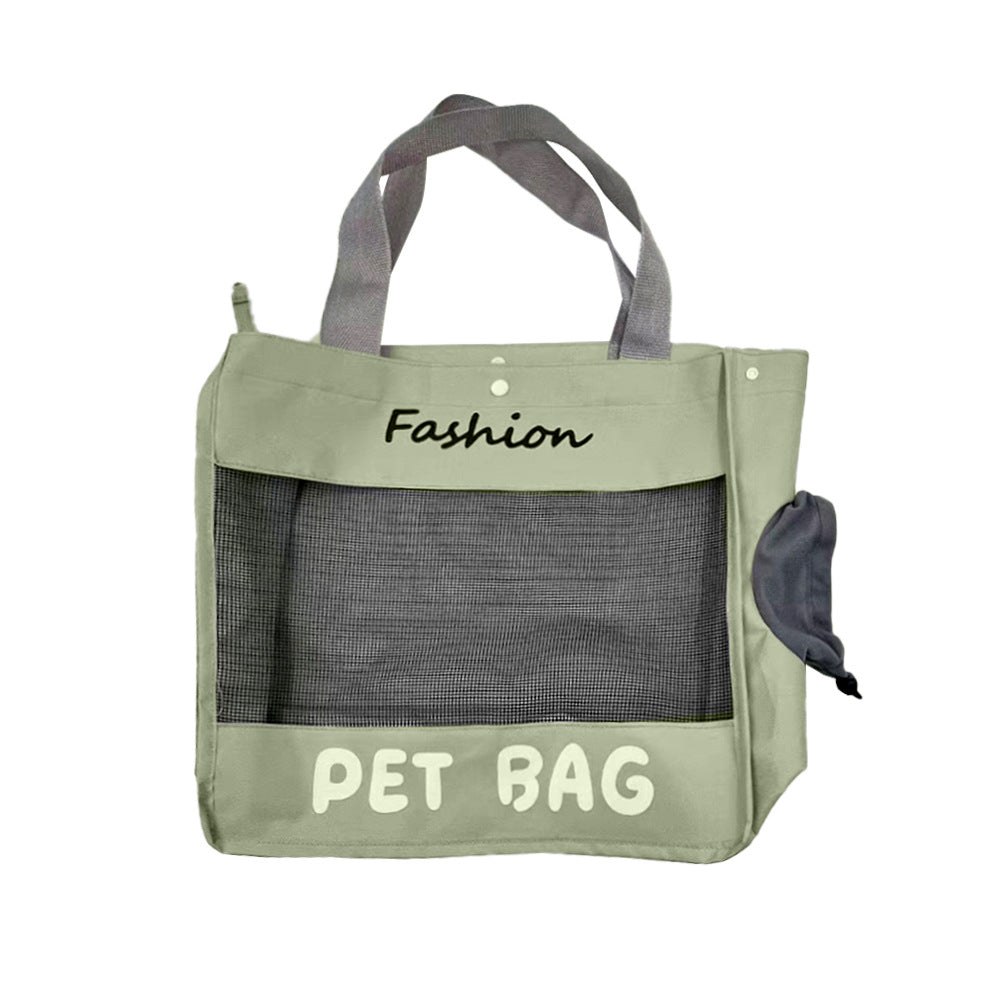 Breathable mesh pet carrier shoulder bag – Light Green