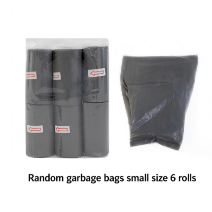 Portable dog poop scooper with bag dispenser – Refill Bags – Small, 6 Rolls (Assorted Colors)