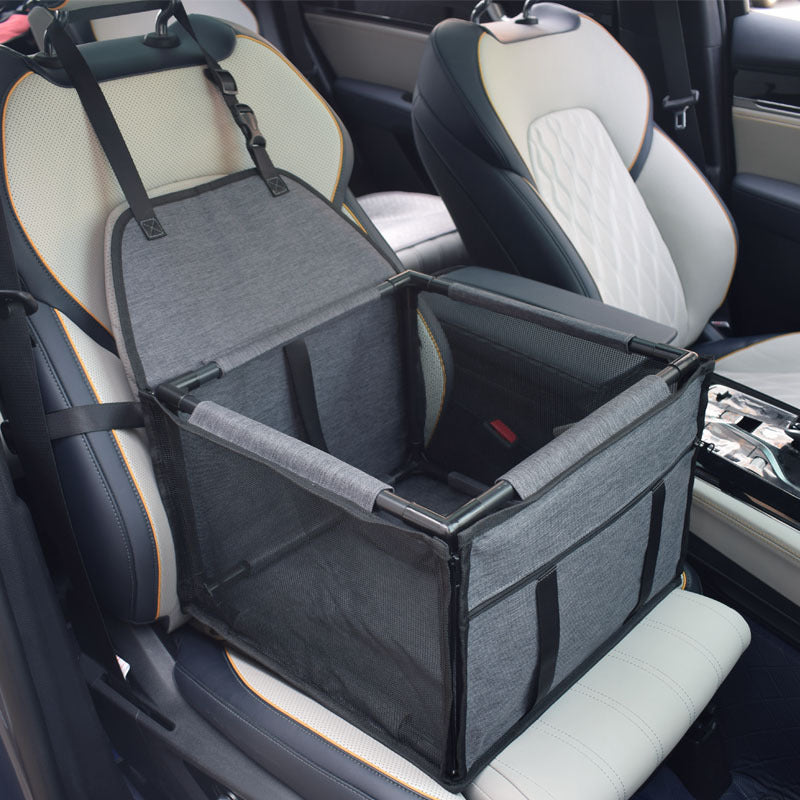 Pet car seat carrier with waterproof mat – Black/Gray