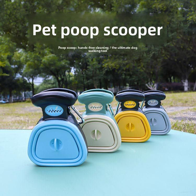 Portable dog poop scooper with bag dispenser