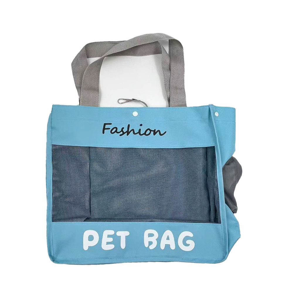 Breathable mesh pet carrier shoulder bag – Blue