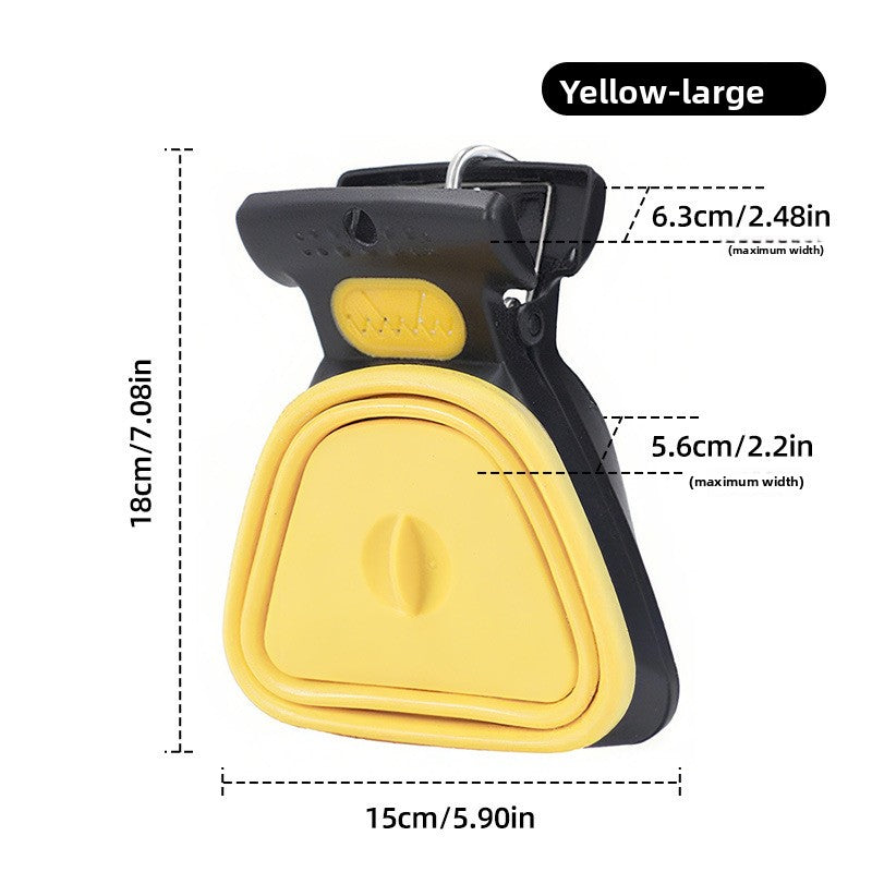 Portable dog poop scooper with bag dispenser – Yellow – Large