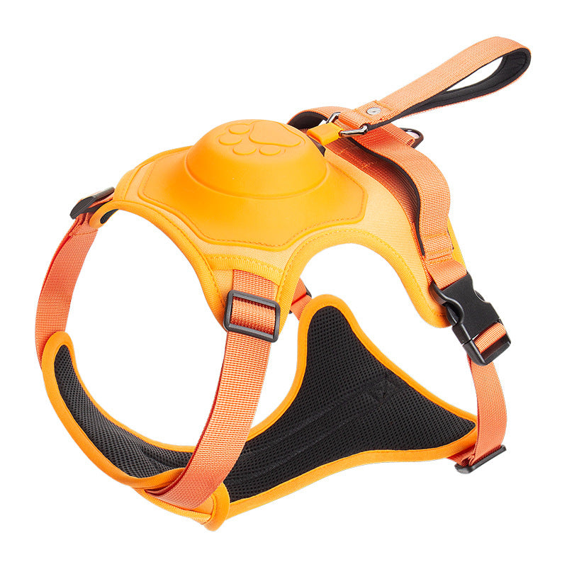 Retractable dog leash with harness