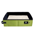 Portable folding cat litter box – Green, Small – 15.7 × 10.6 × 3.9 in (40 × 27 × 10 cm)