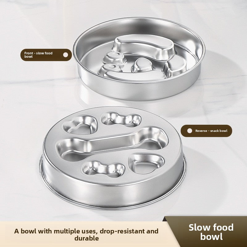 Stainless steel slow feeder dog bowl, view 4