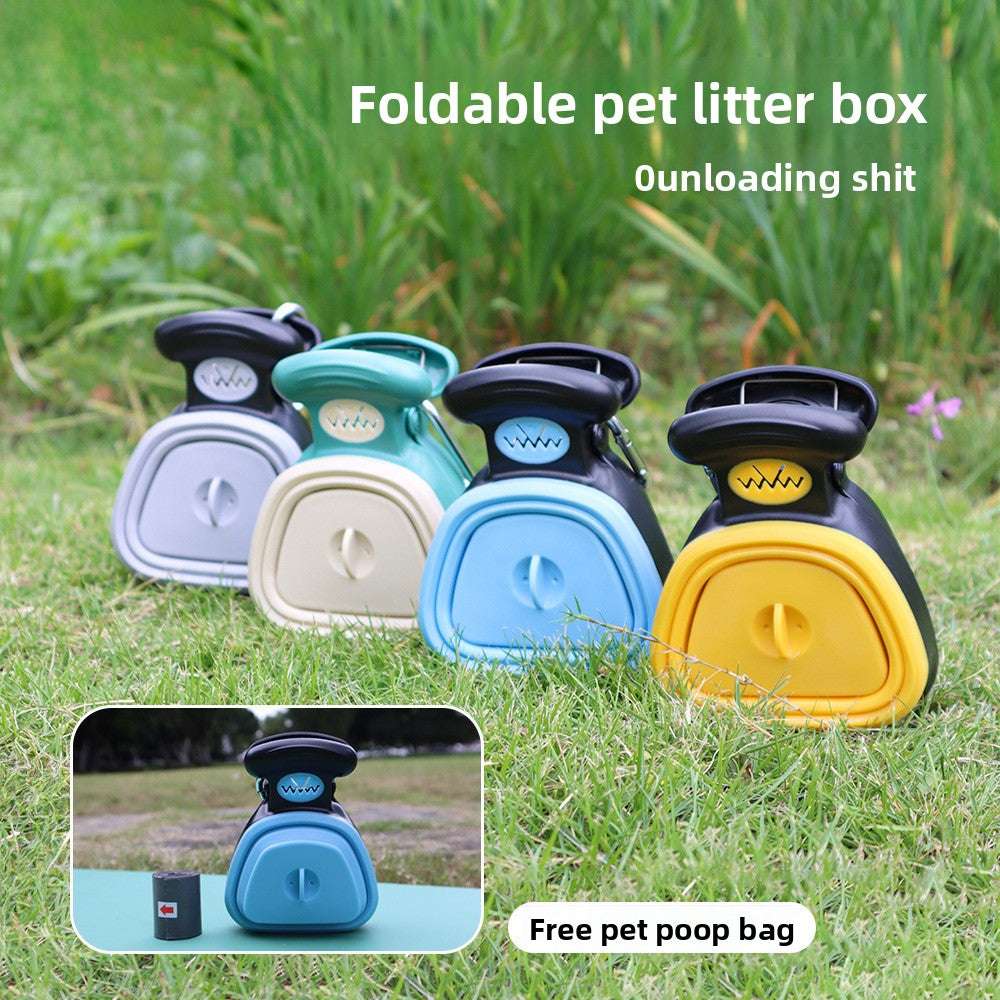 Portable dog poop scooper with bag dispenser, view 2