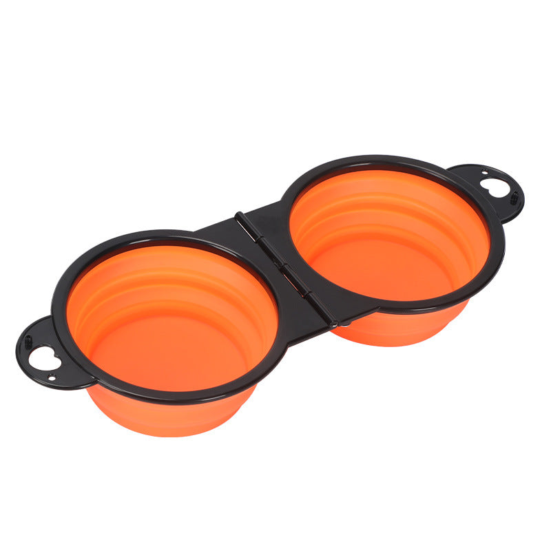 Collapsible travel pet bowl – Silicone, Orange