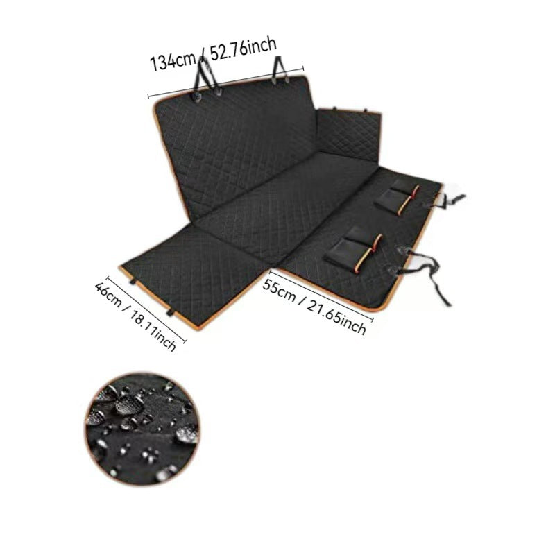 Waterproof pet car seat mat with orange trim – Black with Orange Trim