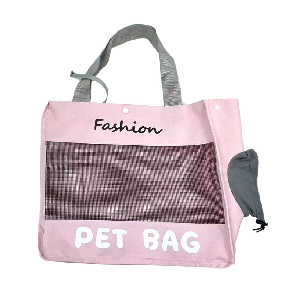 Breathable mesh pet carrier shoulder bag – Pink
